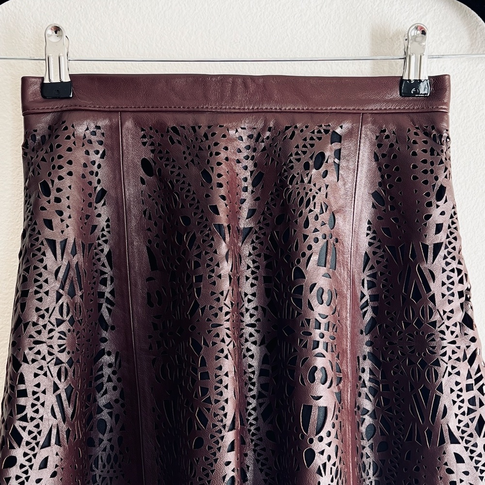 Parker "Filomenia" Perforated Leather Skirt - Picture 6 of 15